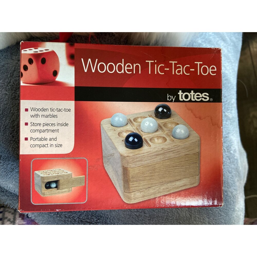 Wooden Tic Tac Toe by Totes Mini Size Travel Portable Compact 2008